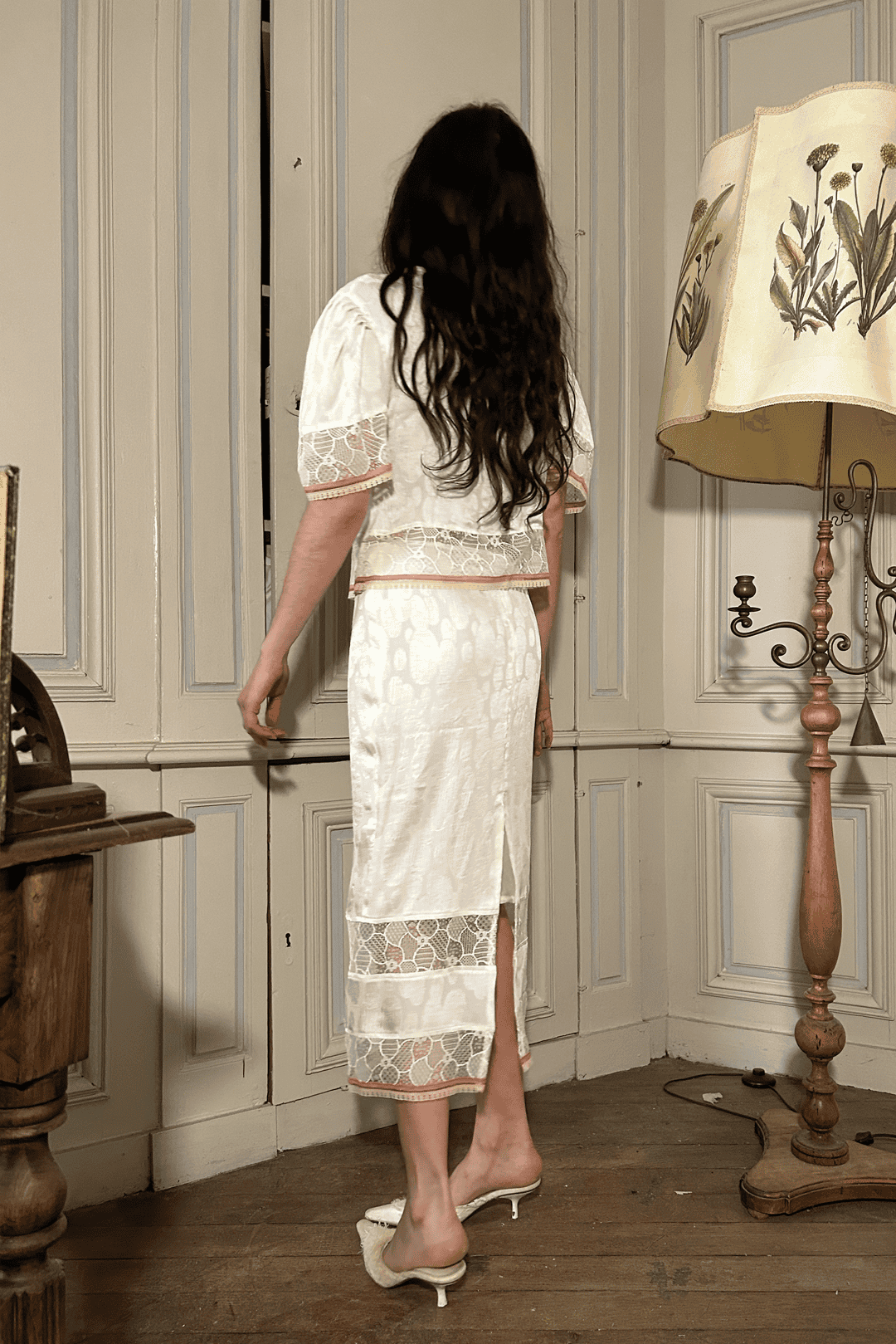 Baccio Couture - Isabel Silk Skirt Cream main image 0