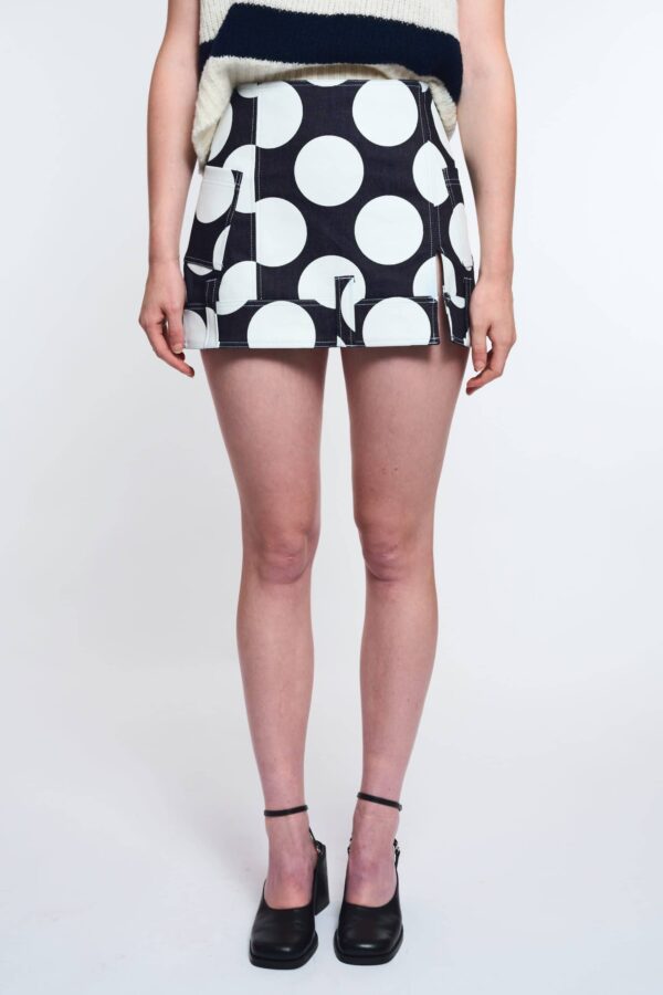 LA POUPETTE RUNWAY LOOK 31 – LUSIA Polka Dot Denim Mini Skirt