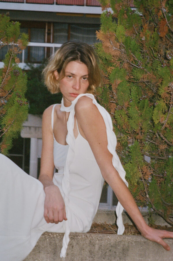 JENNIFER white long silk dress with thin straps Maisoncleo JENNIFER white long silk dress with thin straps Maisoncleo