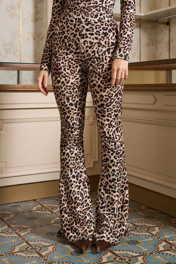 スーツ tornado mart leopard Flared Pants Blazer RITA thick leopard jersey flared trousers – Maisoncleo